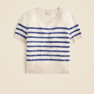 J. CREW Brushed Cashmere T-Shirt in Stripe ~ Small